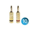 Monoprice 10 PAIRS Of High-Quality Gold Plated Speaker Banana Plugs_ Closed Scre 21820
